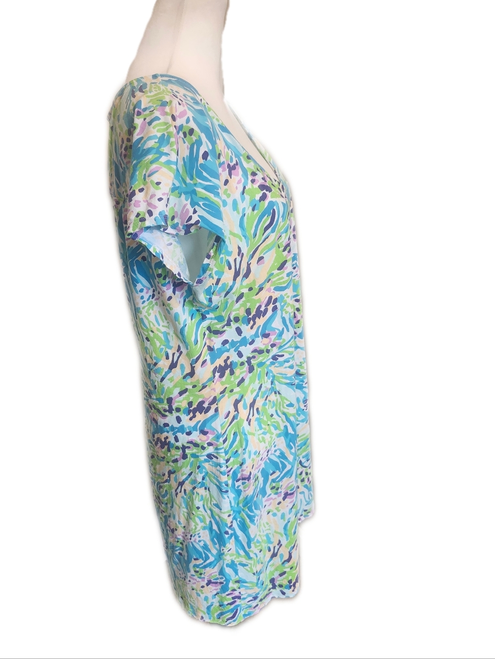 Lilly Pulitzer Daniella Dress In Resort White Sea Soiree, Blue Green Purple, L - Picture 4 of 9